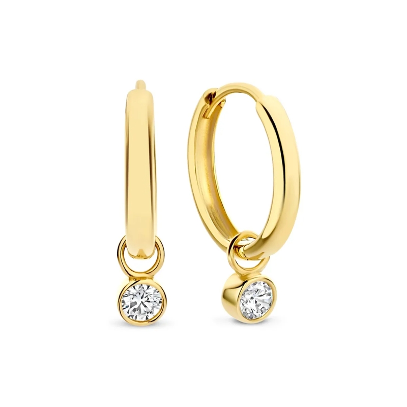 Isabel Bernard Creolen Rivoli Aélys 14 karat hoop earrings with zirconia Gold