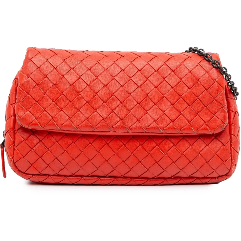 Bottega Veneta Sac à bandoulière Intrecciato Chain Flap Crossbody rot