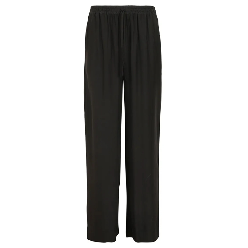 P.A.R.O.S.H.  Silk Trousers With Wide Leg And Relaxed Fit Black