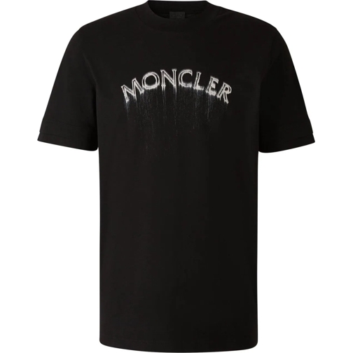 Moncler T-shirts Cotton Printed T-Shirt schwarz