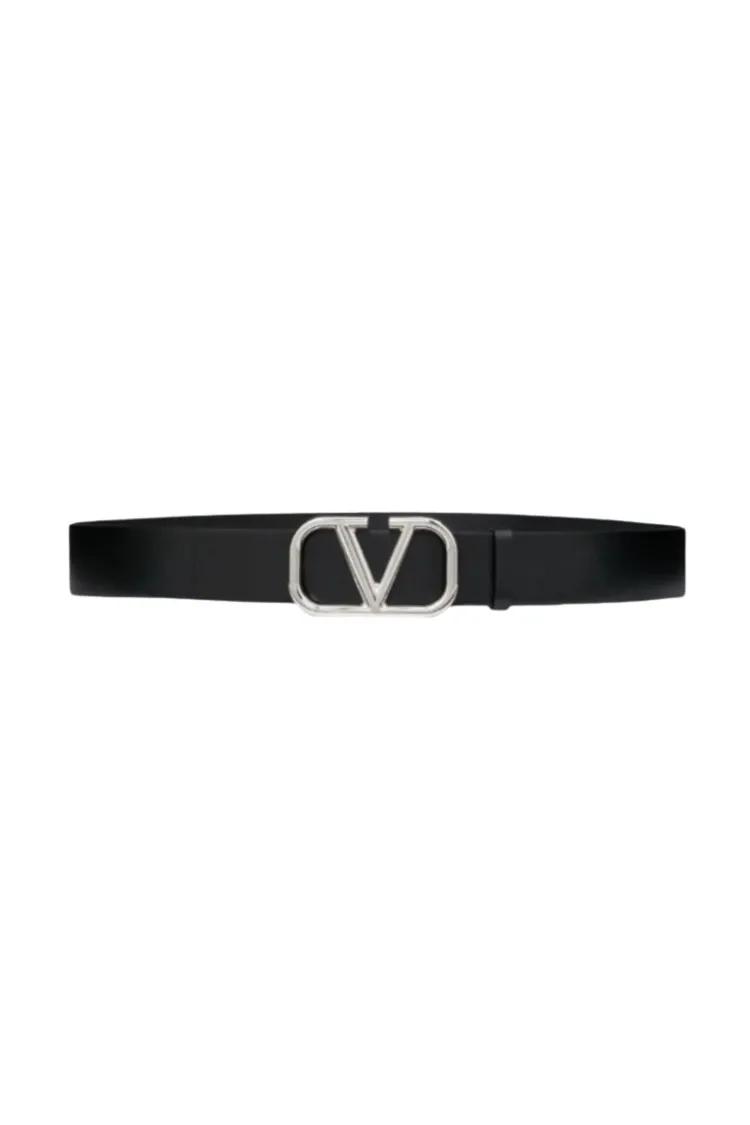 Valentino Garavani Gürtel - V Logo Belt - Gr. 115 - in Schwarz - für Damen