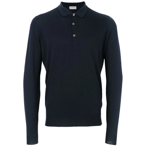 John Smedley Polohemd Midnight Blue Merino Polo Shirt Blue