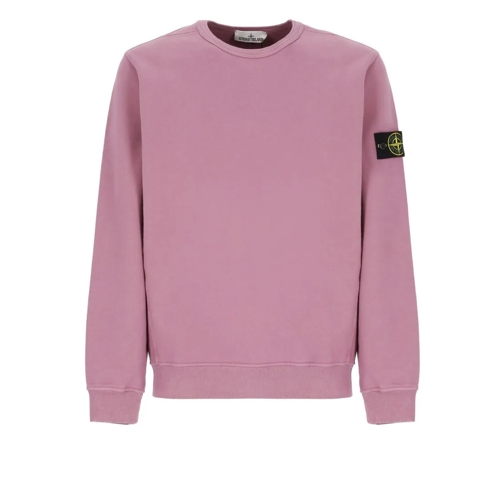 Stone Island Pink Cotton Sweatshirt Pink Sweatshirts