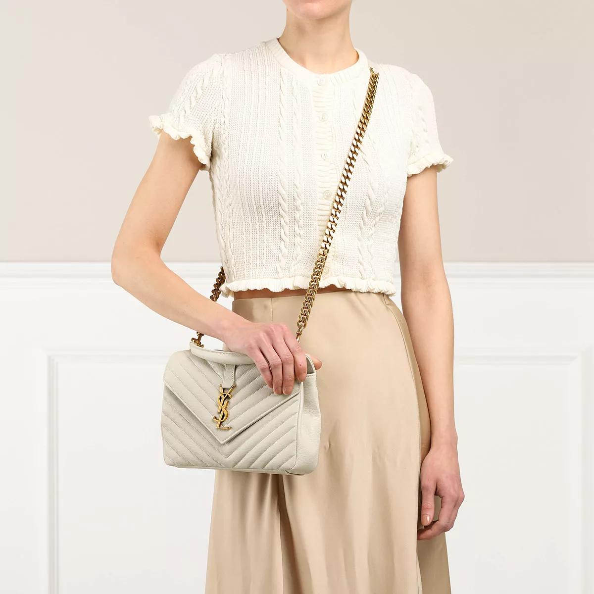 Saint Laurent Crossbody bags College Crossbody Bag Medium Leather in crème