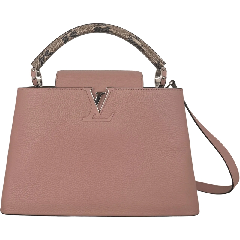 Louis Vuitton Tote Louis Vuitton Capucines with snakeskin handle, pin rose
