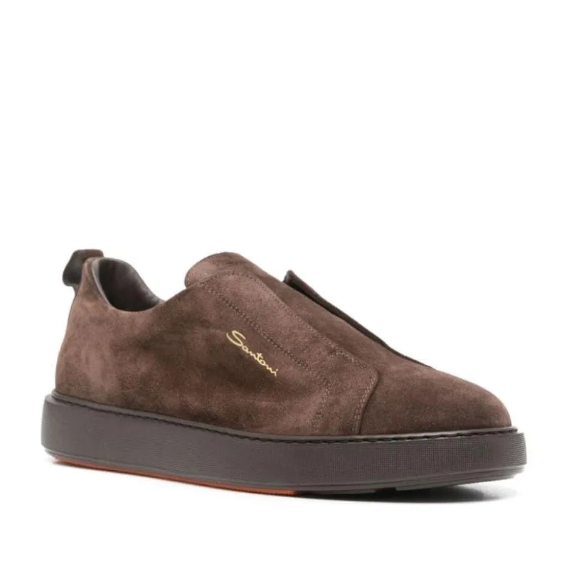 Santoni Loafer Sneaker Con Logo Brown(Image 2)