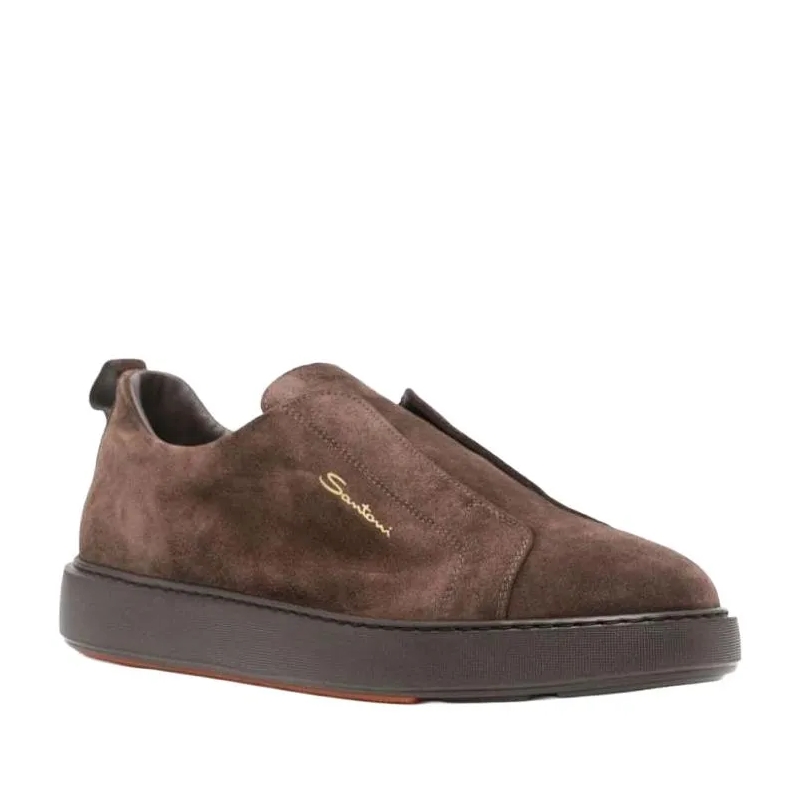 Santoni Mocassin Sneaker Con Logo Brown(Image 2)