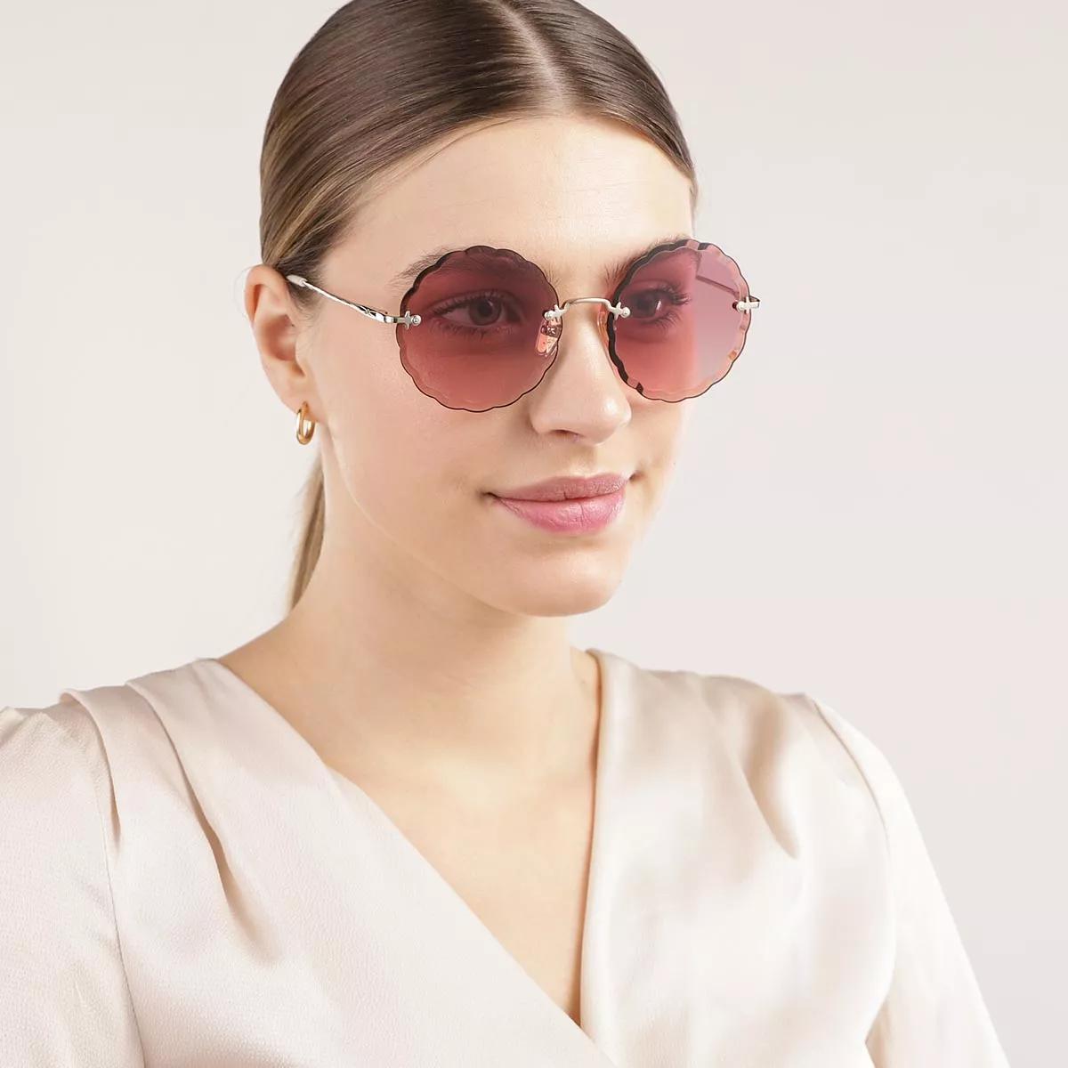 Rose gold round store sunglasses