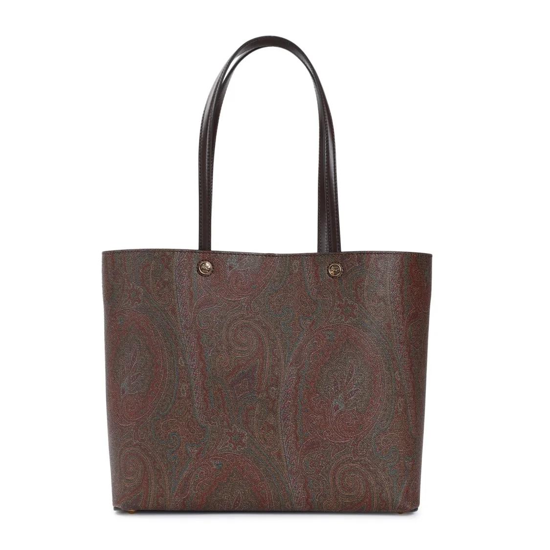 Etro Tote - Shopping Essential Brown Cotton Tote Bag - Gr. unisize - in Braun - für Damen