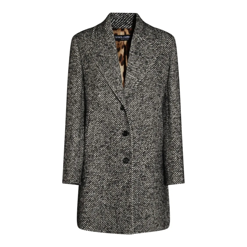 Dolce&Gabbana Overgangsmantel Grey Wool Coat Grey