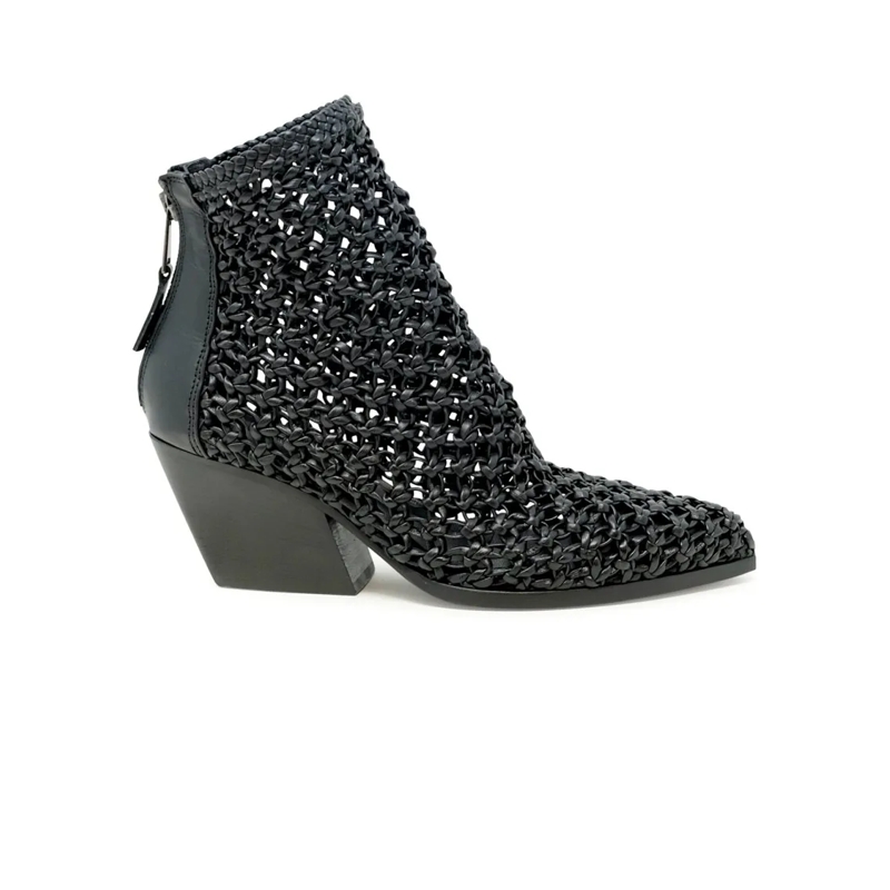 Elena Iachi Stiefel E4037 Black Leather Ankle Boots Black