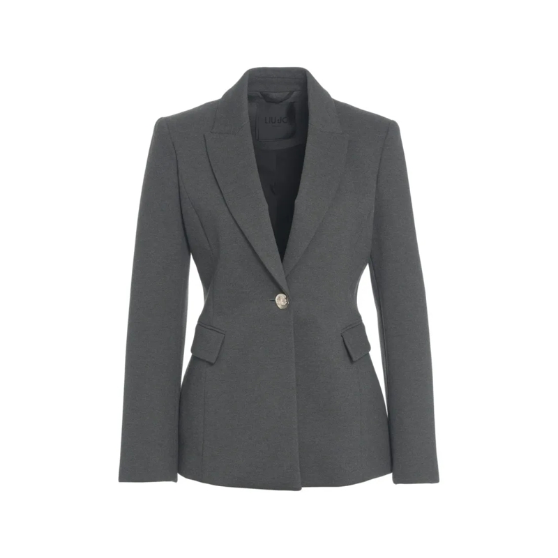 LIU JO Blazer Tailored Grey Blazer With Notched Lapels Grey