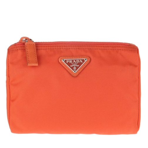 Prada Beauty Case Leather Orange Necessaire