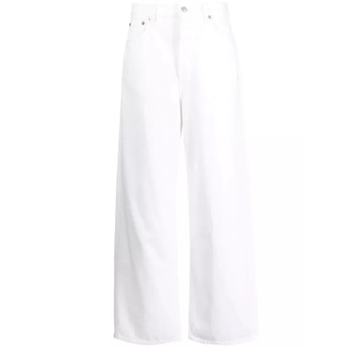Agolde Organic-Cotton Wide-Leg Denim Trousers White 