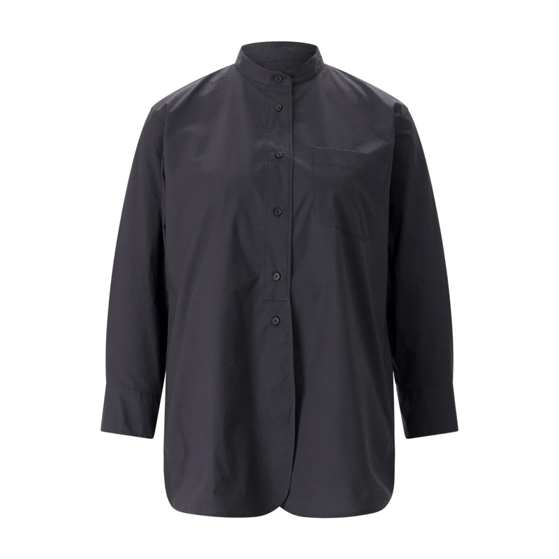 Lis Lareida Bluse Hemdbluse aus Baumwollmix schwarz