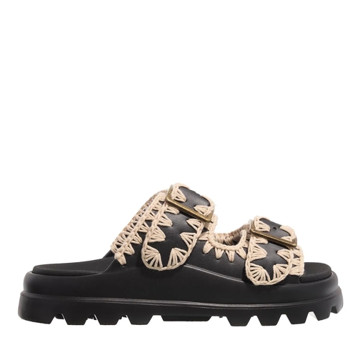 Mou Sandale Eva One-Piece Slide Two-Buckle Black/White