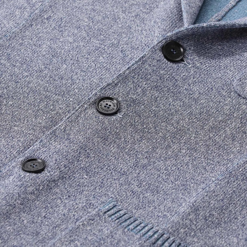 Maurizio Baldassari Colbert Strickjacke mit Seide blau(Image 4)