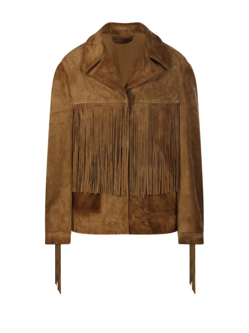 Thumbnail - Golden Goose - Journey W`S Jacket With Fringes - Größe 38 - braun