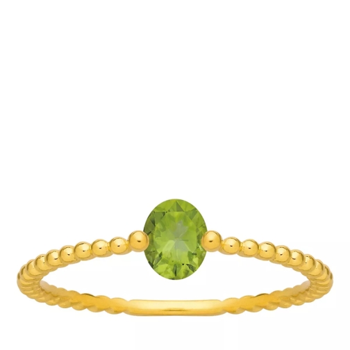 Indygo Corfou Ring Peridot Yellow Gold Green Anello solitario