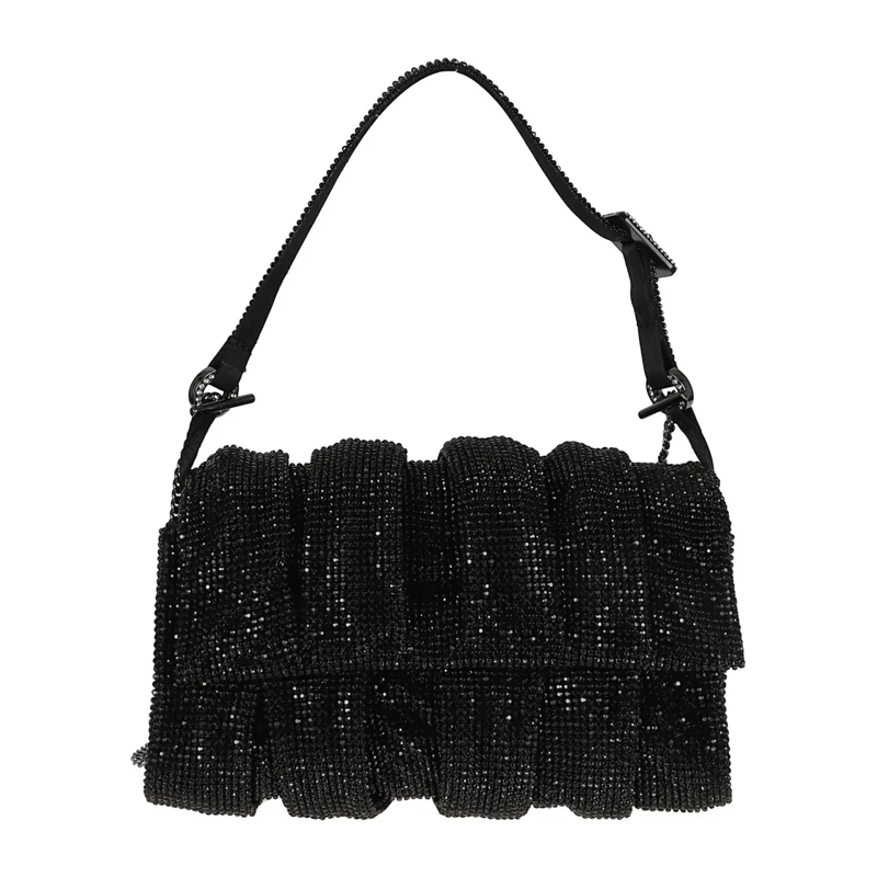 Benedetta Bruzziches Schoudertas Metal Mesh And Silk Satin Shoulder Bag Black