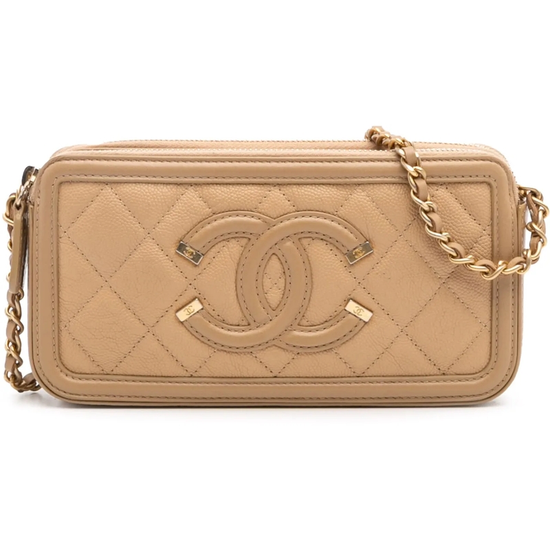 Chanel Sac à bandoulière Caviar CC Filigree Crossbody braun