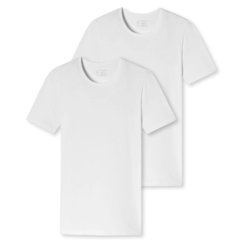 SCHIESSER Hemd 2PACK T-shirt 2er Pack weiss