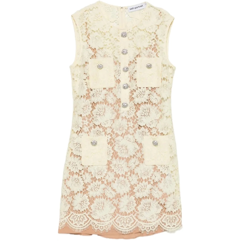 Self Portrait Midikleid dress yellow gelb