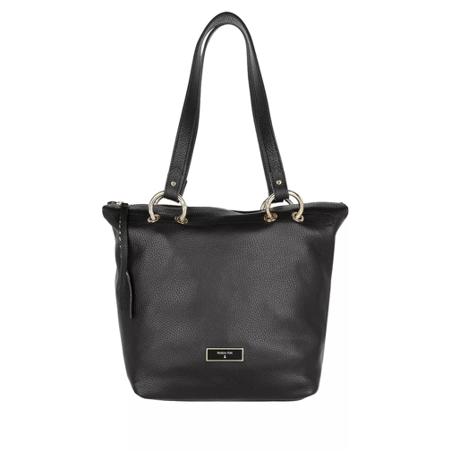 Patrizia Pepe Leather Handbag Black/Shiny Gold Draagtas