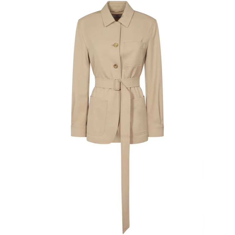 Max Mara Blazer Tailored Waist Jacket With Classic Collar Neutrals