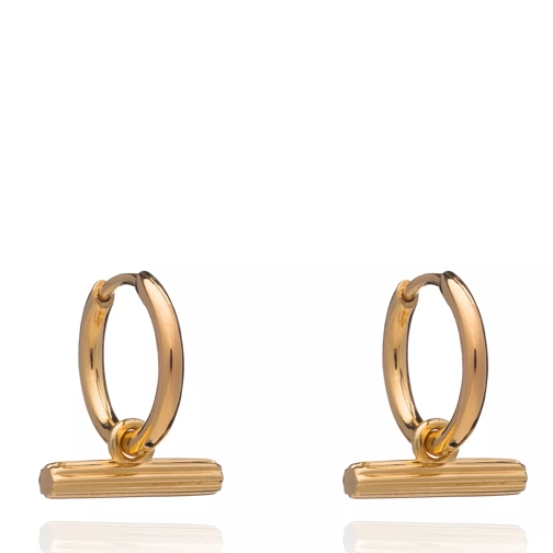 Rachel Jackson London Mini T Bar Huggie Hoop Earrings Gold Hoop