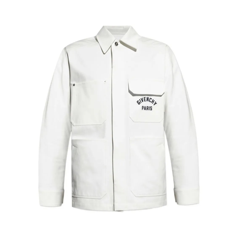 Givenchy Overhemd White Overshirt With Logo Detail White