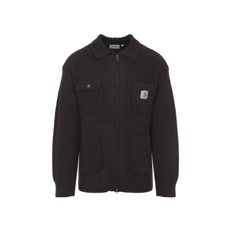 Carhartt Wip  Palisander Brown Chrone Knit Jacket Black
