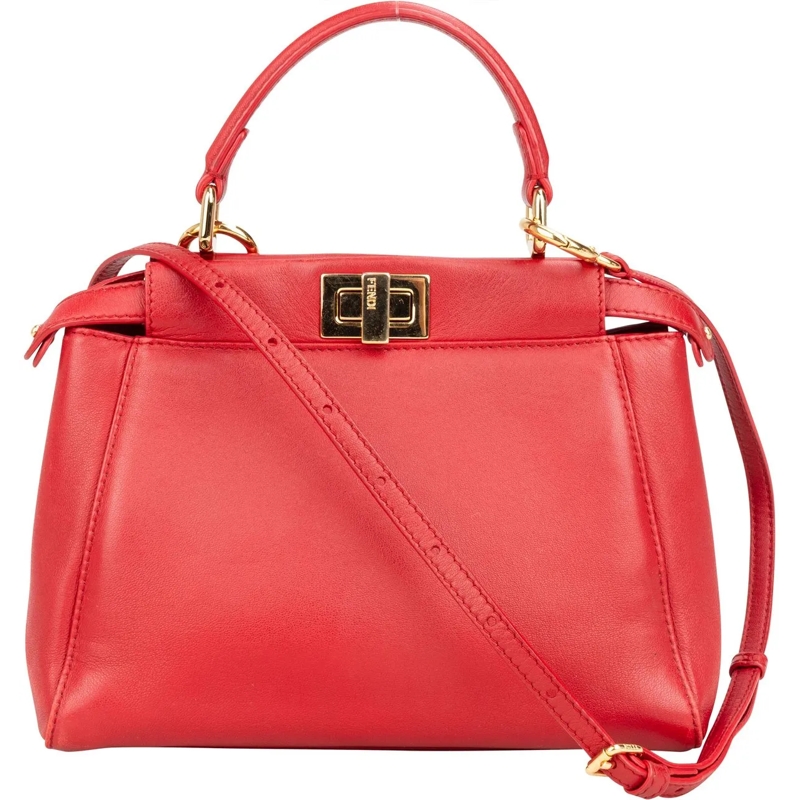 Fendi Schultertasche Fendi Rouge Rouge Leather Peekaboo Handbag mehrfarbig