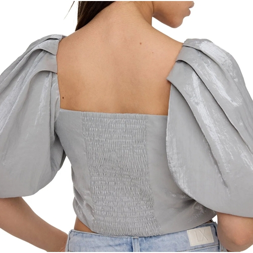 ALIX T-shirts Alix The Label Woven Lurex Tops Zilver 2404914756 silber (Image 7)