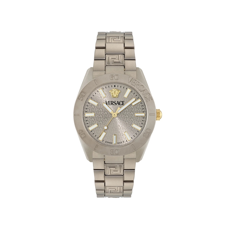 Versace Quarzuhr Quarz-Analoguhr V-Dome Alluminium.timeles weiss