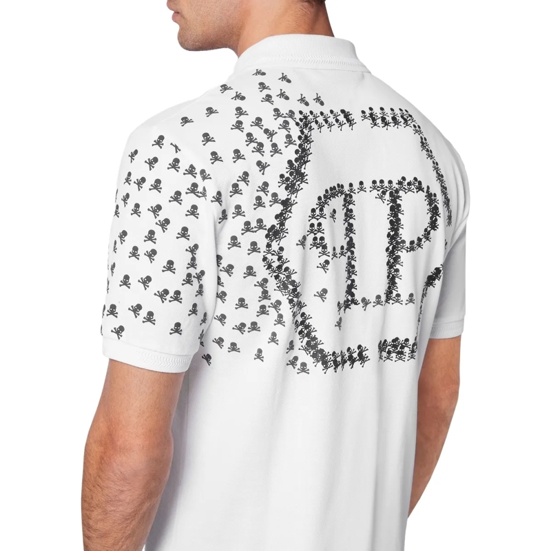 Philipp Plein Top Poloshirt Skull&Bones weiss(Image 4)