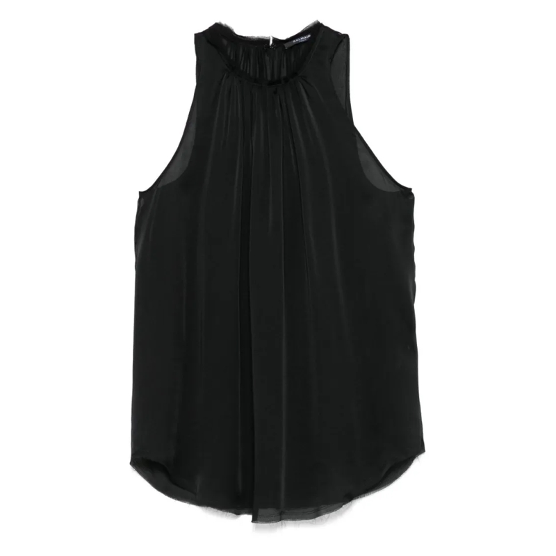 Balmain Bluse Sleeveless Black Top Black