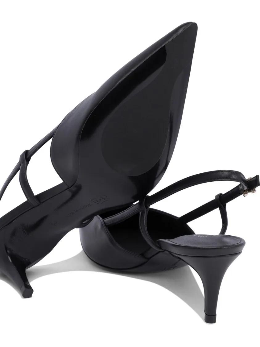 Thumbnail - Sergio Levantesi Hohe Schuhe - Pointed Toe Slingback Heeled Shoes In Leather - Gr. 36,5 (EU) - in Schwarz - für Damen