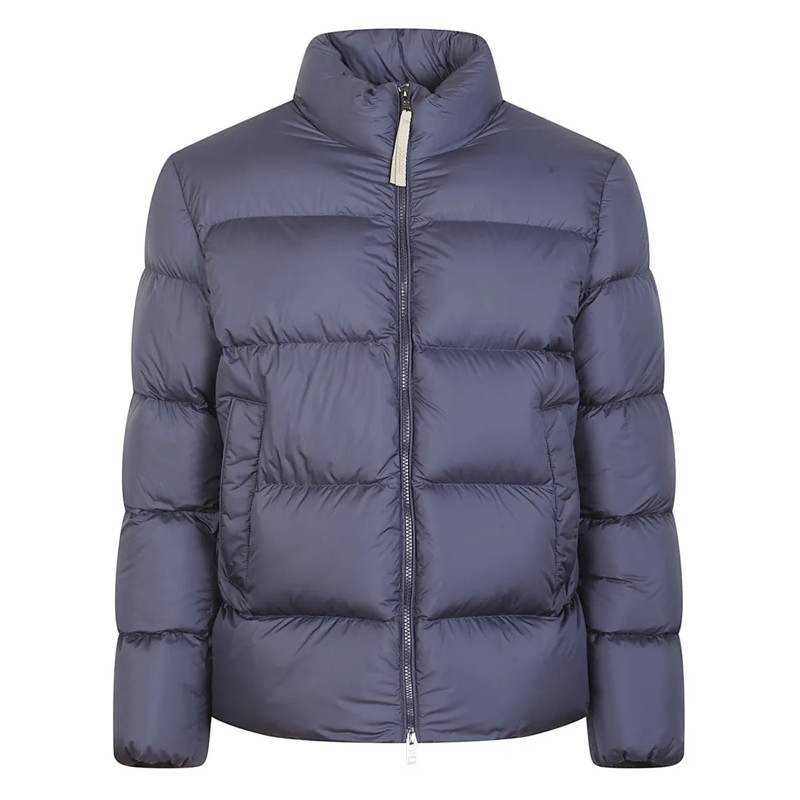 Woolrich Parka Melton Blue Nylon Down Parka With Flap Pockets And Blue