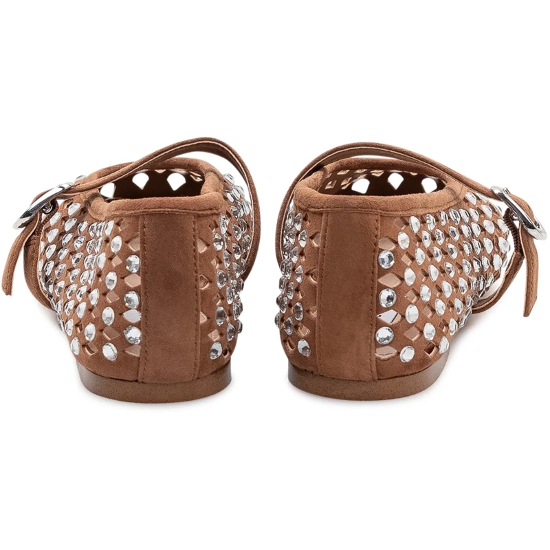 Steve Madden Ballerinas Ballerina Traforata con Strass e Cinturino beige(Image 3)