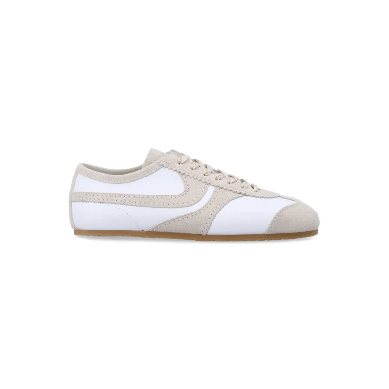 Dries Van Noten Low-Top-Sneaker Leather Sneakers With Retro 1970S Marathon Inspira White