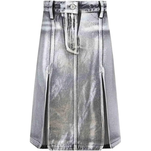 The Attico Midi-Röcke Silver Midi Skirt silber