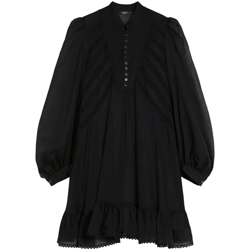 Max Mara Midikleid Ruffled Hem Midi Dress Grey