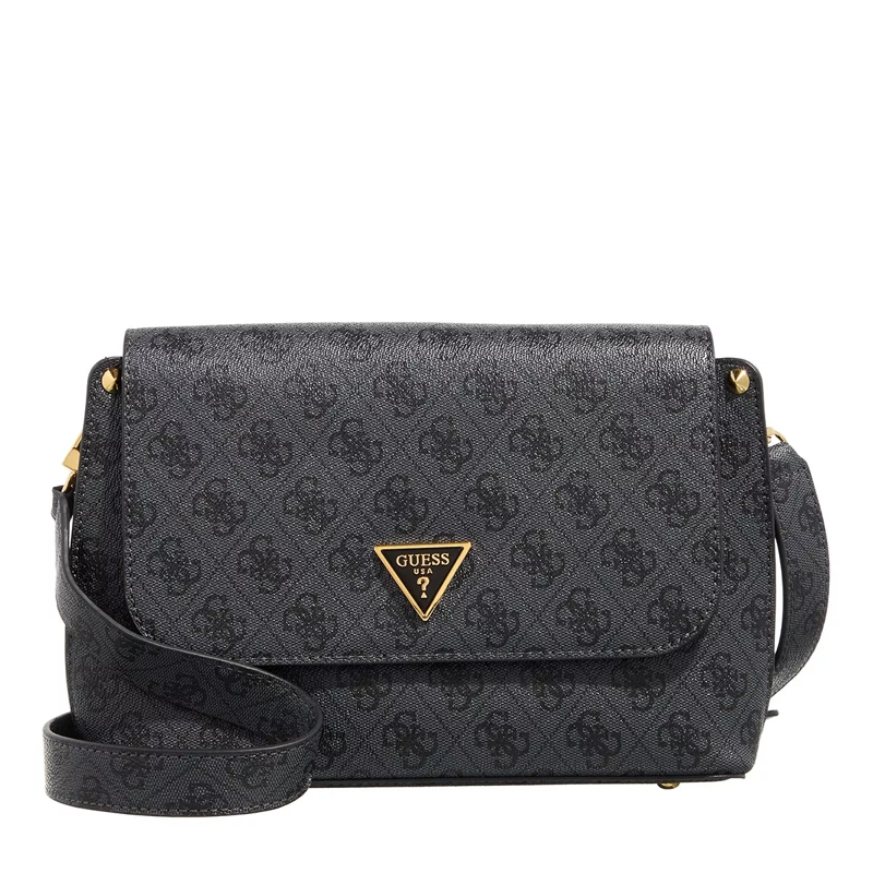 Guess Crossbody Bag Meridian Flap Crossbody Coal Logo