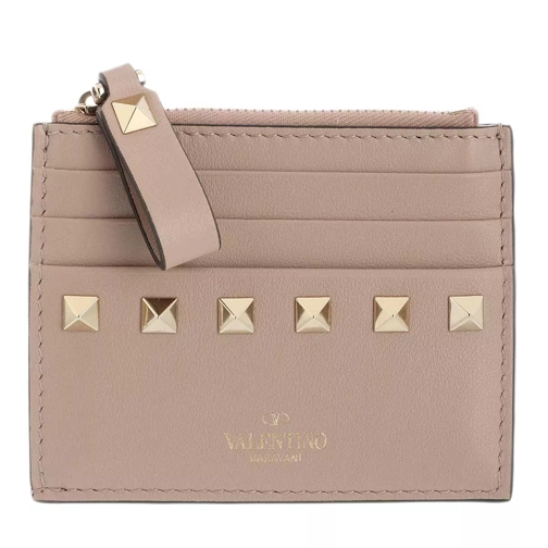 Valentino Garavani VLTN Small Wallet Leather Beige Korthållare