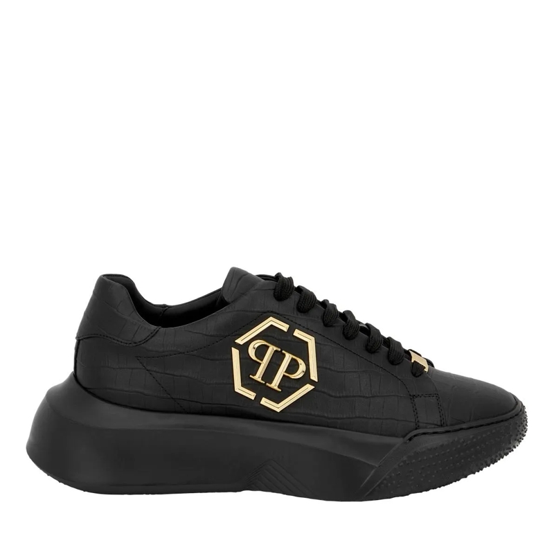 Philipp Plein Low-Top-Sneaker Läufer Godzilla Crocco Geprägt schwarz