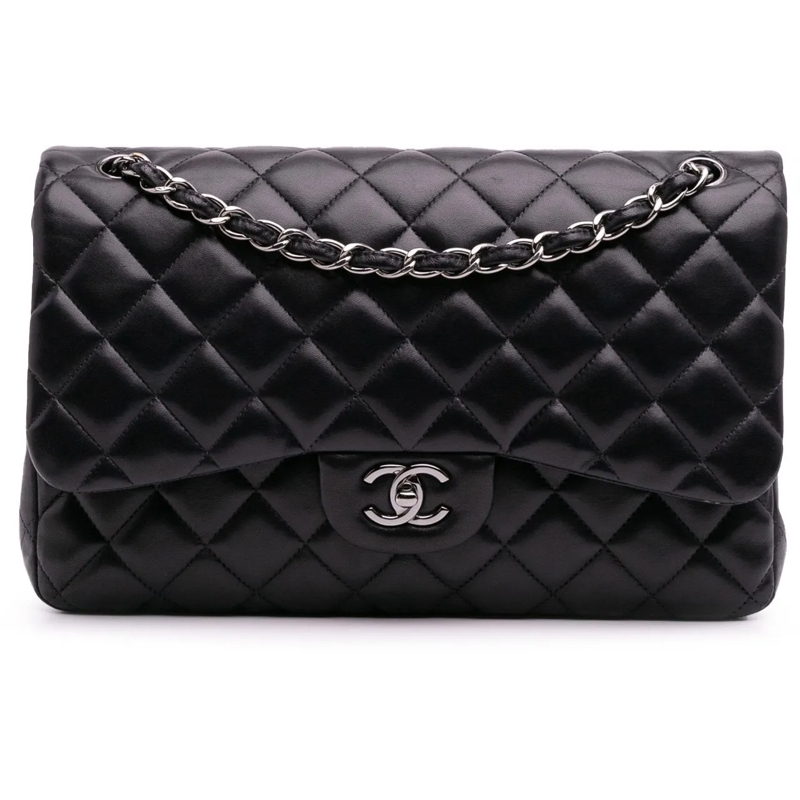 Chanel Sac à bandoulière Jumbo Classic Lambskin Double Flap schwarz