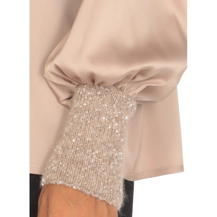 Satin sweater top