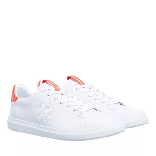 Tory Burch Logo Howell Court White / Desert Flower Orange lage-top sneaker