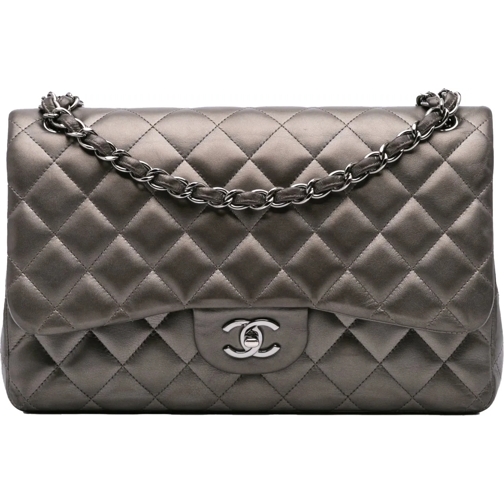 Chanel Sac à bandoulière 2013-2014 Jumbo Classic Lambskin Double Flap silber